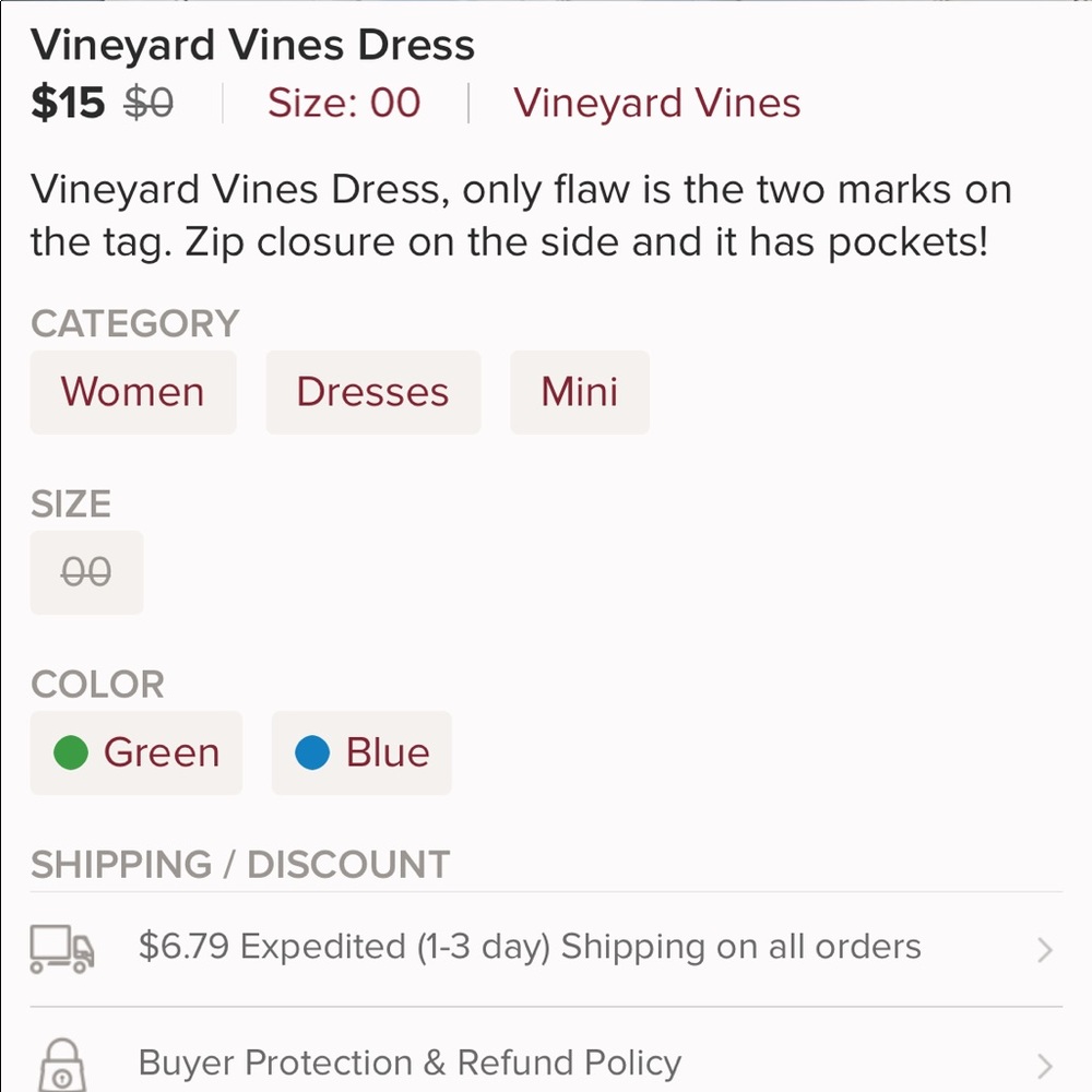 🔥BOGO 50%🔥Vineyard Vines 00 Dress - Picture 5 of 5